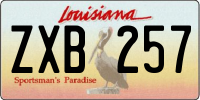 LA license plate ZXB257