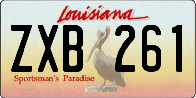 LA license plate ZXB261