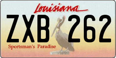 LA license plate ZXB262