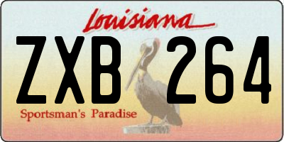 LA license plate ZXB264