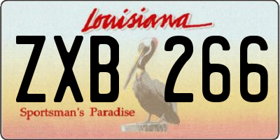 LA license plate ZXB266