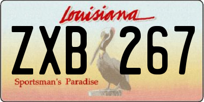 LA license plate ZXB267