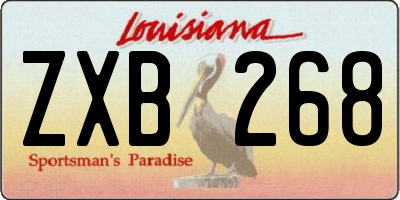 LA license plate ZXB268