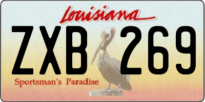 LA license plate ZXB269