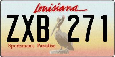 LA license plate ZXB271