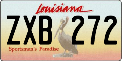 LA license plate ZXB272