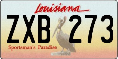 LA license plate ZXB273