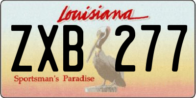 LA license plate ZXB277