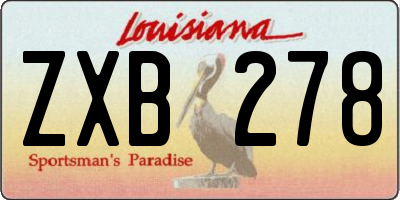 LA license plate ZXB278