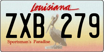 LA license plate ZXB279