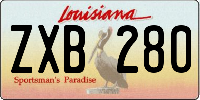 LA license plate ZXB280