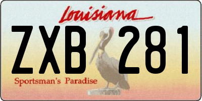 LA license plate ZXB281