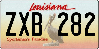 LA license plate ZXB282