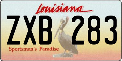 LA license plate ZXB283