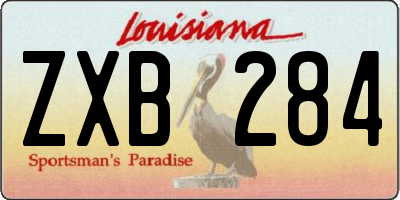 LA license plate ZXB284