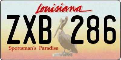 LA license plate ZXB286