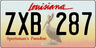 LA license plate ZXB287