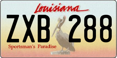 LA license plate ZXB288