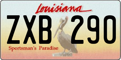 LA license plate ZXB290