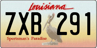 LA license plate ZXB291