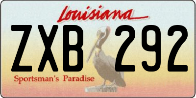 LA license plate ZXB292