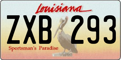 LA license plate ZXB293