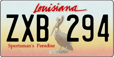 LA license plate ZXB294