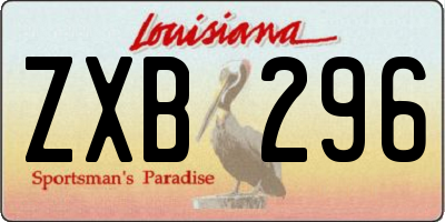 LA license plate ZXB296