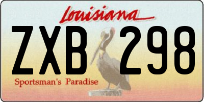 LA license plate ZXB298