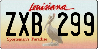 LA license plate ZXB299