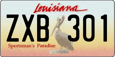 LA license plate ZXB301