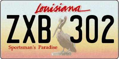 LA license plate ZXB302