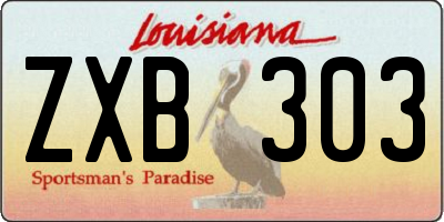 LA license plate ZXB303