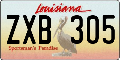 LA license plate ZXB305