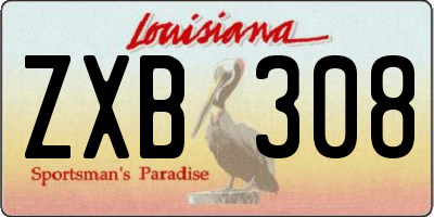 LA license plate ZXB308