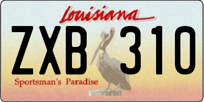 LA license plate ZXB310