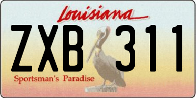 LA license plate ZXB311
