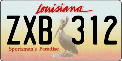 LA license plate ZXB312