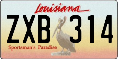 LA license plate ZXB314