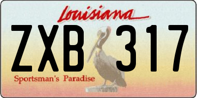 LA license plate ZXB317