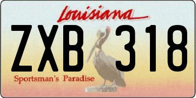 LA license plate ZXB318