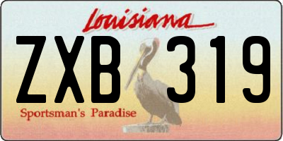 LA license plate ZXB319