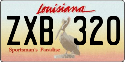 LA license plate ZXB320