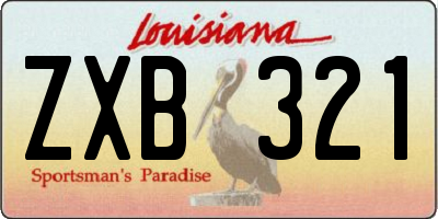 LA license plate ZXB321