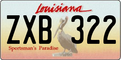 LA license plate ZXB322