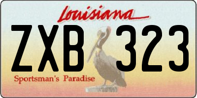 LA license plate ZXB323