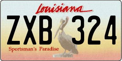 LA license plate ZXB324