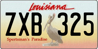 LA license plate ZXB325