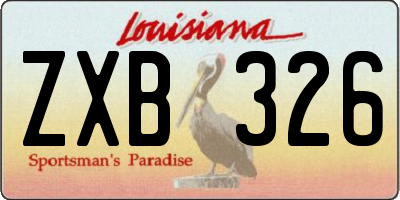 LA license plate ZXB326