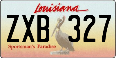 LA license plate ZXB327